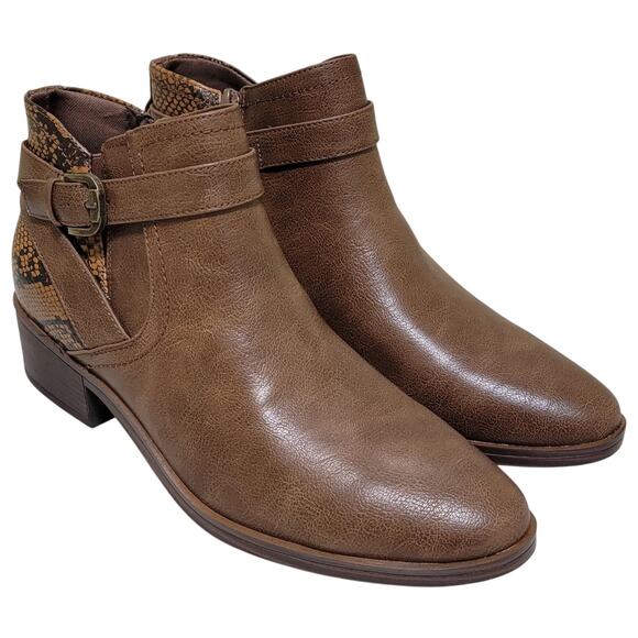 Baretraps Women Maci Western Ankle Booties Size US 10M Dark Brown Snake Print - Picture 1 of 7
